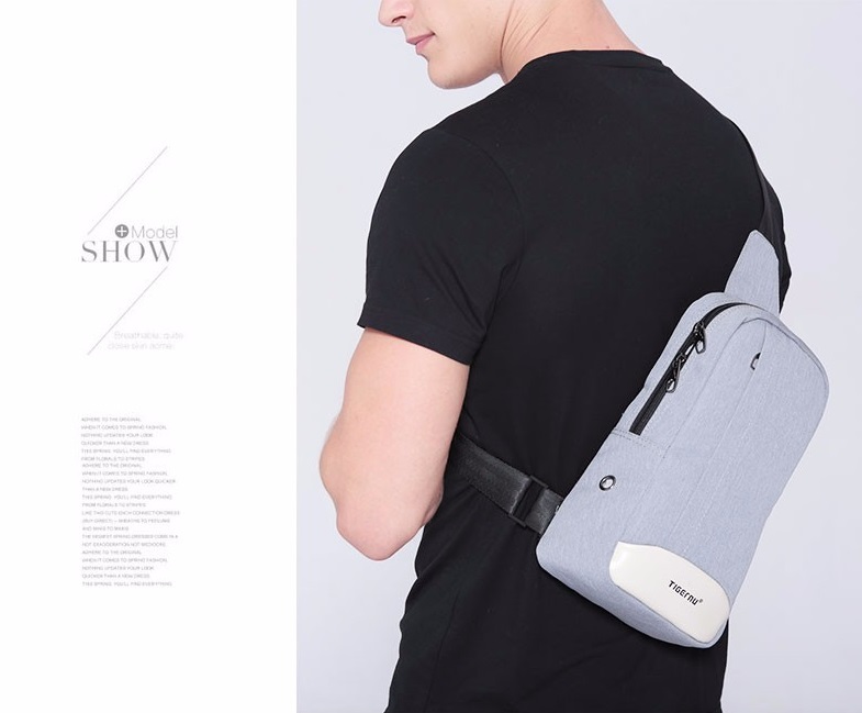 กระเป๋าสะพายข้าง กระเป๋าเป้ TIGERNU T-S8031 สีดำเทา
