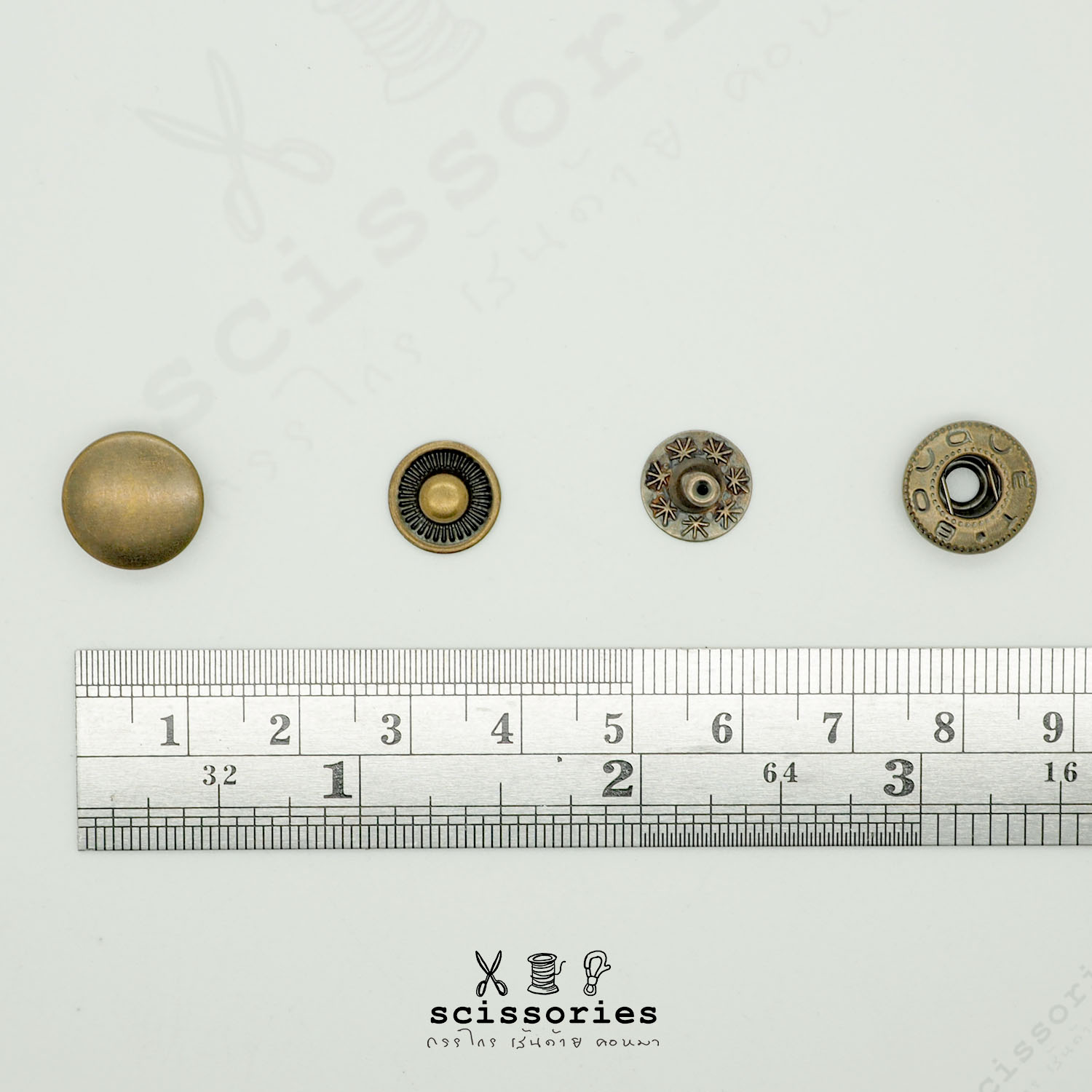 กระดุมแป๊ก VT5 สีทองเหลืองรมดำ10 ตัวยี่ห้อ CRIC CRACK