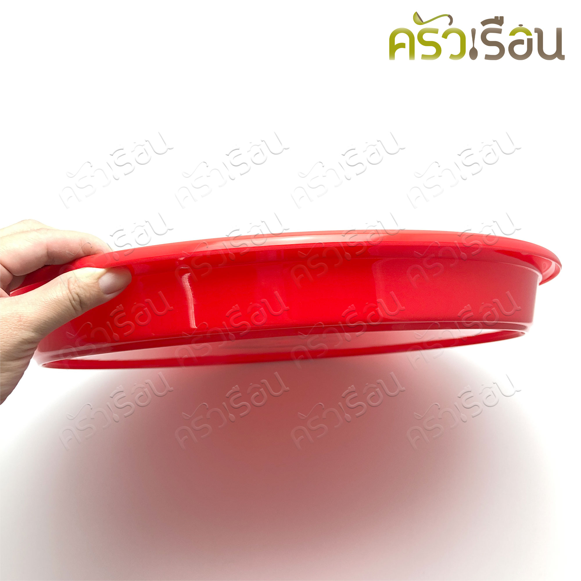 Nam Ngai Hong ถาดกลมแดง 37.5 x 4.5 ซม. #2690 ลายส้มทอง ตรากระเช้า ถาดกลม ถาดแดง ถาดพลาสติก ถาดไหว้เจ้า