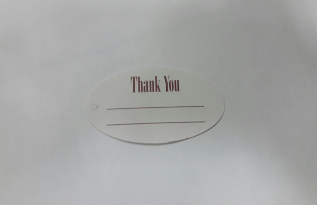 ป้ายขอบคุณ Thank You ลายน้ำตาล ป้ายของวัญ ป้ายห้อยสินค้า