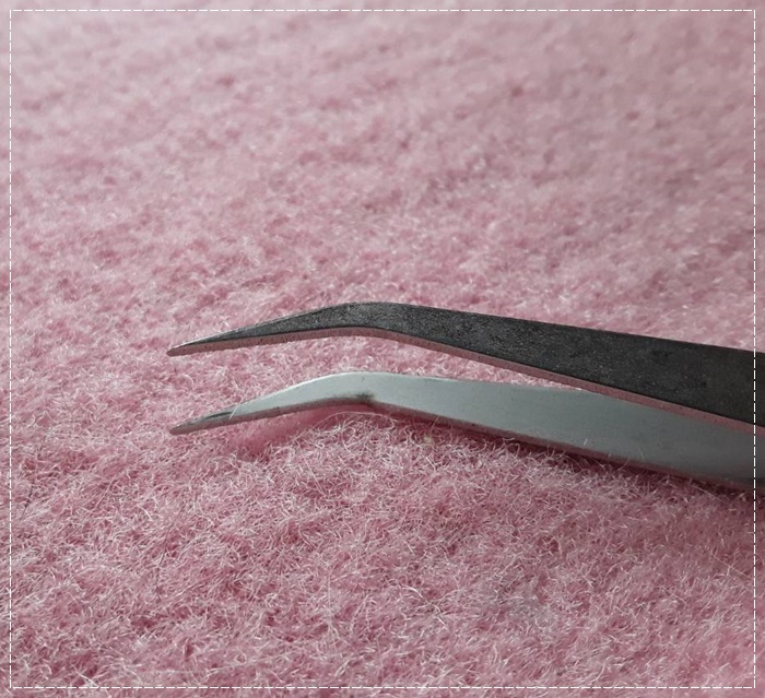 คีมคีบด้ายปลายงอ