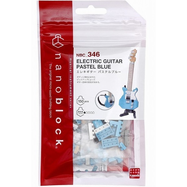 Kawada nanoblock NBC_346 Electric Guitar Pastel Blue 4972825221389 (นาโนบล็อค)