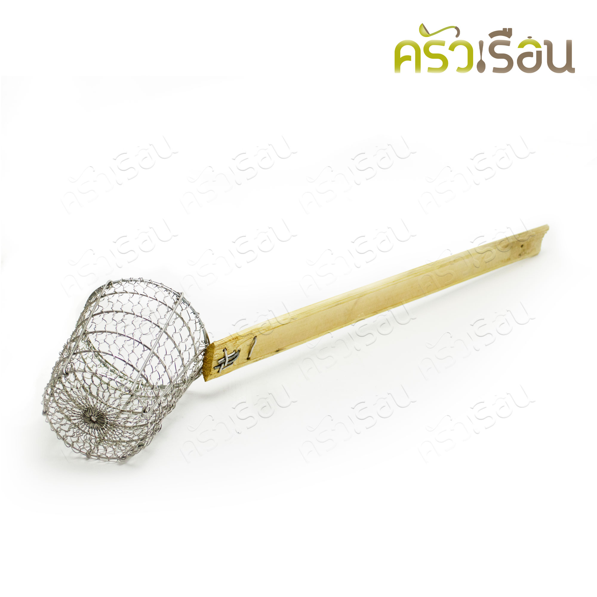 HORSE BRAND ตะกร้อ ลวดสาน 10 ซม. ลึก 11 ซม. ด้ามไม้ (ใหญ่) ตราม้า ตะกร้อลวกก๋วยเตี๋ยว