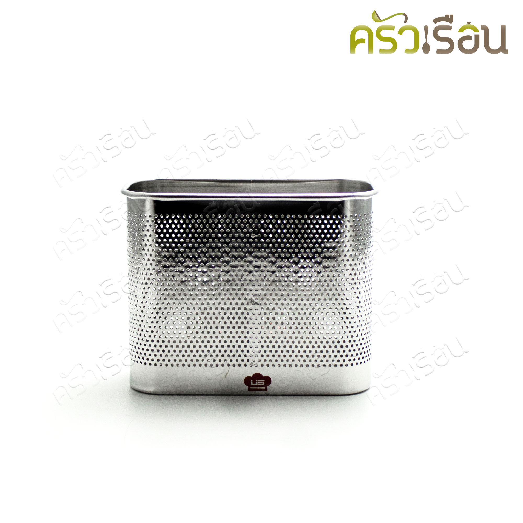 US ที่ใส่ช้อน สเตนเลส 2 ช่อง 7.5 x 14 ซม. สูง 11 ซม. CH-157