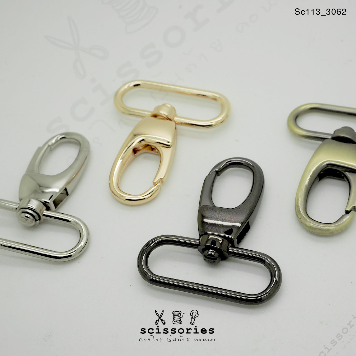 คอหมาเกี่ยว 1.5 นิ้ว สีเงิน silver/2 ตัว