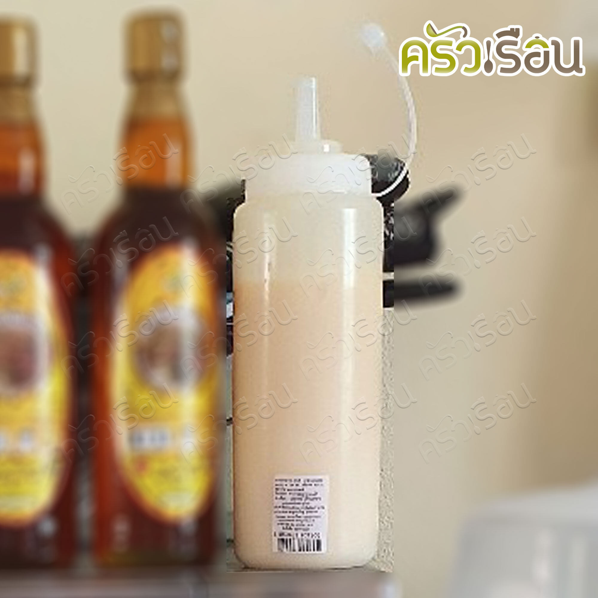 Reangwa Standard ขวดบีบ พลาสติก RW9096TR ขาว 32 ออนซ์ / 950 มล. Ø8 x 26 ซม. ขวดบีบซอส ขวดนมข้น ขวดบีบนมข้นคอกว้าง SQUEEZER BOTTLE