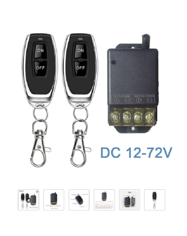 Rubrum High Power 433MHz Wireless Universal Remote Control Switch DC 12V 24V 48V 60V 72V 30A Receiver Module For Car Water Pump