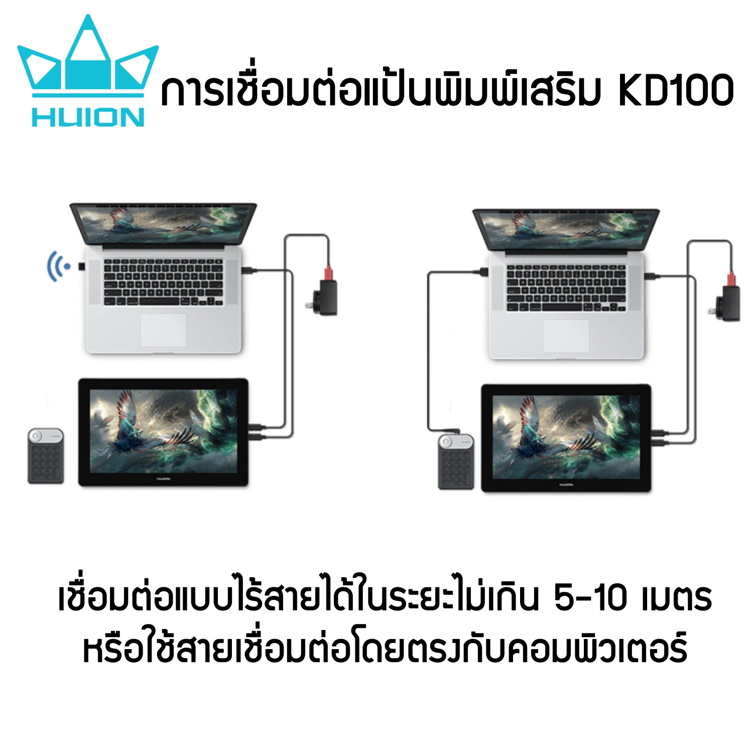 Huion พร้อมส่ง Huion (รุ่นใหม่-รับประกัน 2 ปี-มีศูนย์ไทย) Mini Keydial KD100 แป้นพิมพ์เสริมขนาดเล็ก Mini Keydial KD100