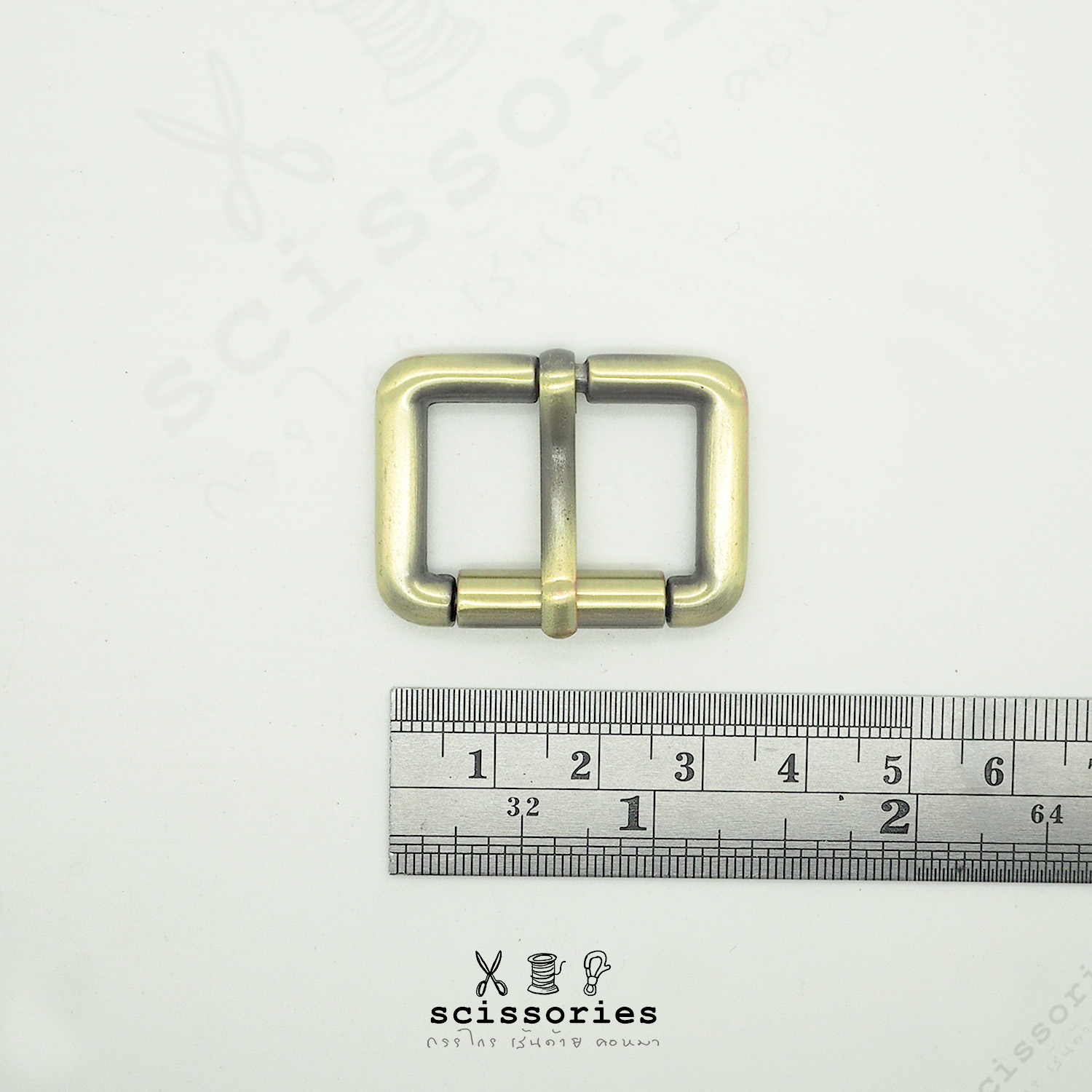 เข็มขัด ลูกกลิ้ง 1นิ้ว สีเหลืองปัด Brush Gold/2ตัว