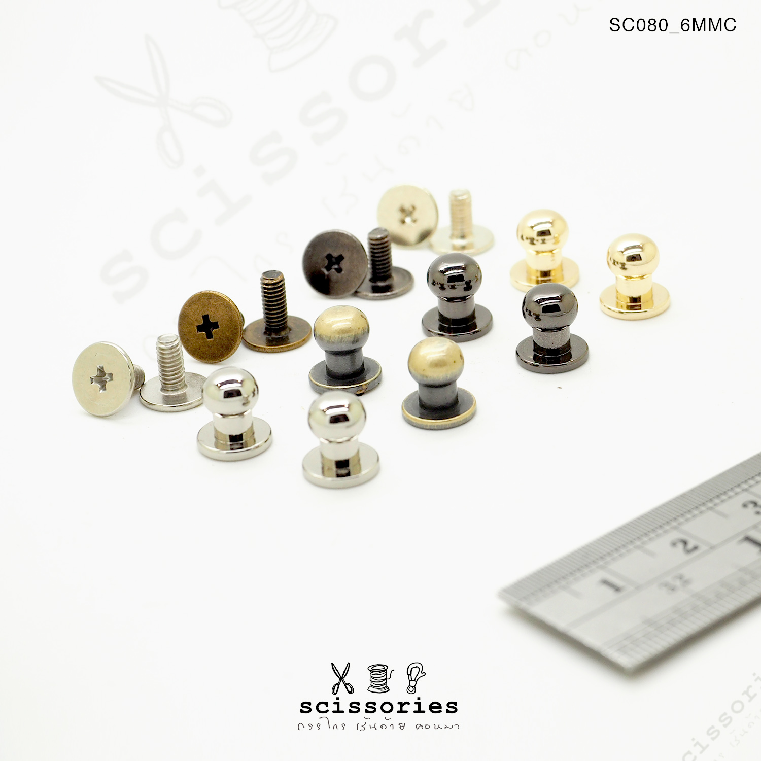 น๊อตเกลียว 6 MM สีทอง/2ตัว