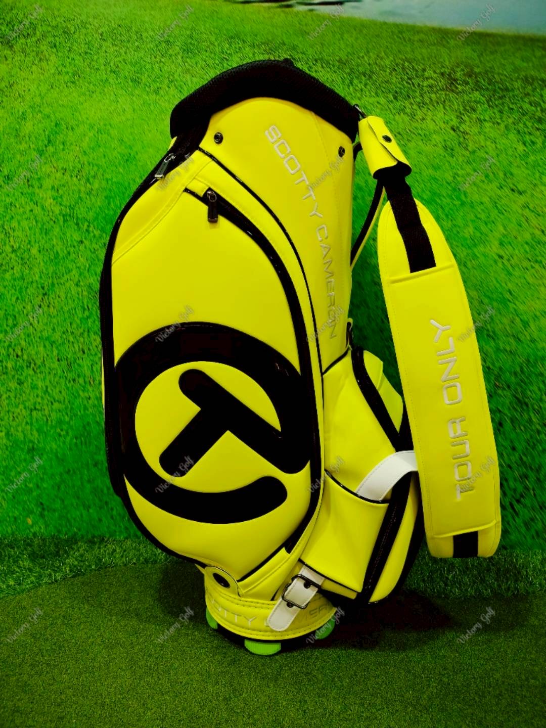 Golf Bag Scotty Cameron Tour ( PU Material ) 9.5” Neon-Yellow Color