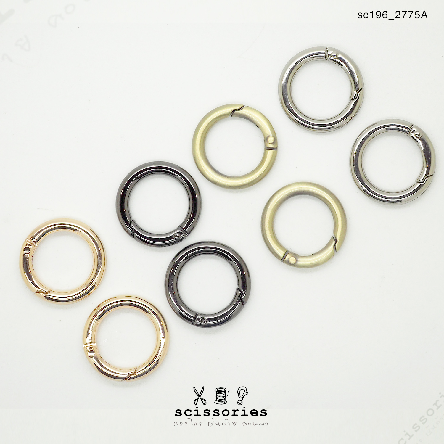 ห่วงกลม สีเงิน/2ตัว ขนาด 1.7 cm.