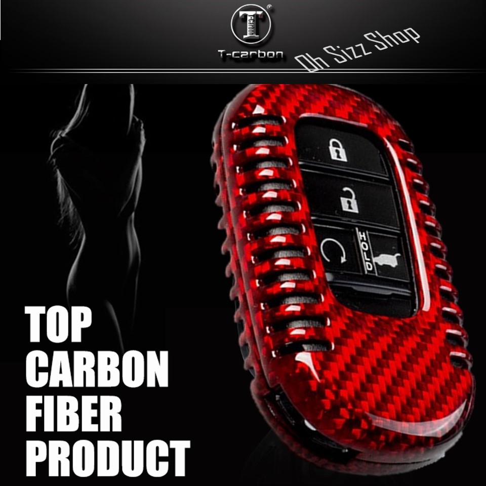 เคสรีโมทรถ Honda Civic FE HRV Gen11 คาร์บอนไฟเบอร์แท้ T-Carbon Air Vent Design (Top Product ; Carbon Fiber Key Case) แKey Sets Model Honda Civic Fe RS, HRV 11 Generation Smart Key 2, 3 และ 4 ปุ่ม