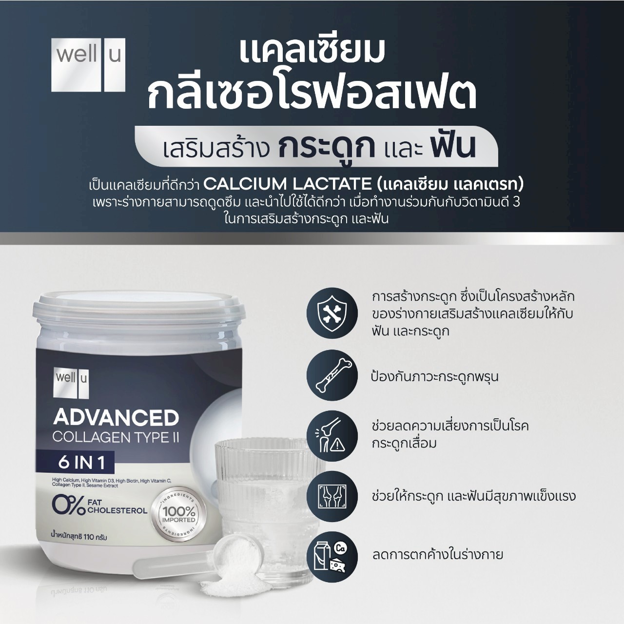 Well Advanced Collagen Type ll Plus 6 IN 1 (เวลยู แอดวานซ์ คอลลาเจน ไทป์ ทู )