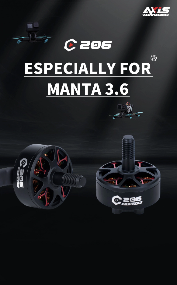 [20-2] 4ลูก Axisflying C206 2006 Fpv Brushless Motor For 3.5inch Cinewhoop And Cinematic อุปกรณ์โดรน Drone