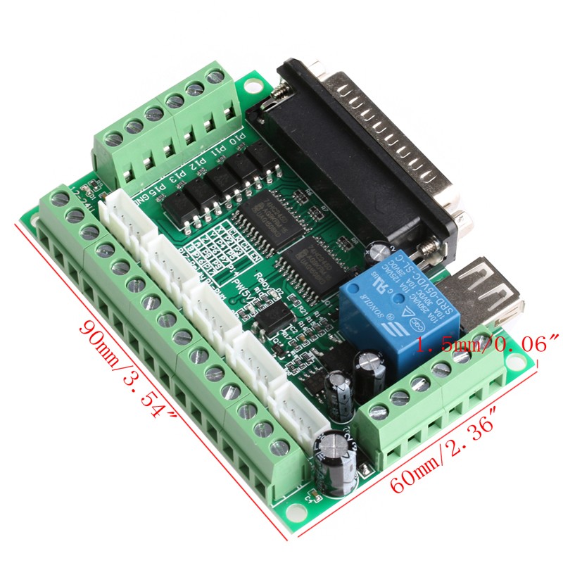 5 Axis CNC Breakout Board With Optical Coupler For Stepper Motor Driver MACH3