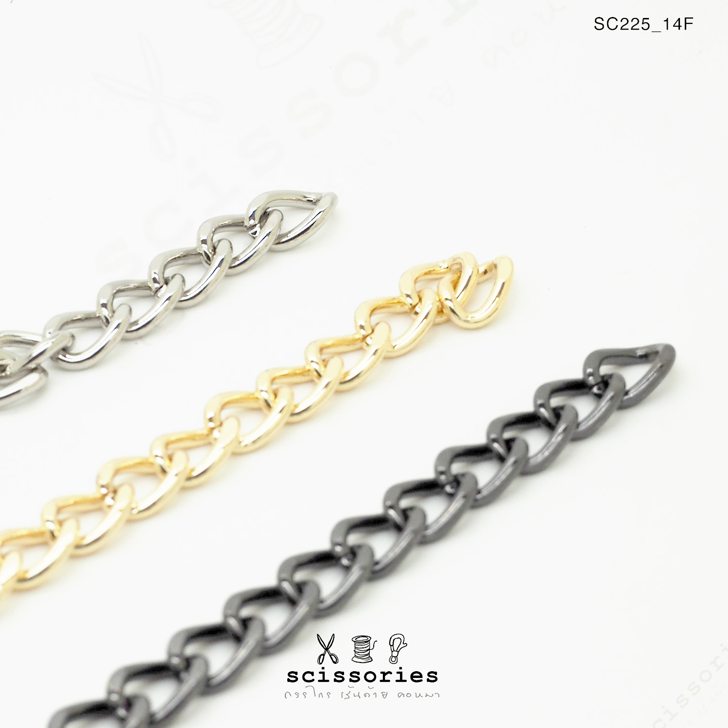 โซ่กระเป๋า ยาวเส้นละ 120 cmสีดำเมทาลิค เนื้อดีมีน้ำหนัก