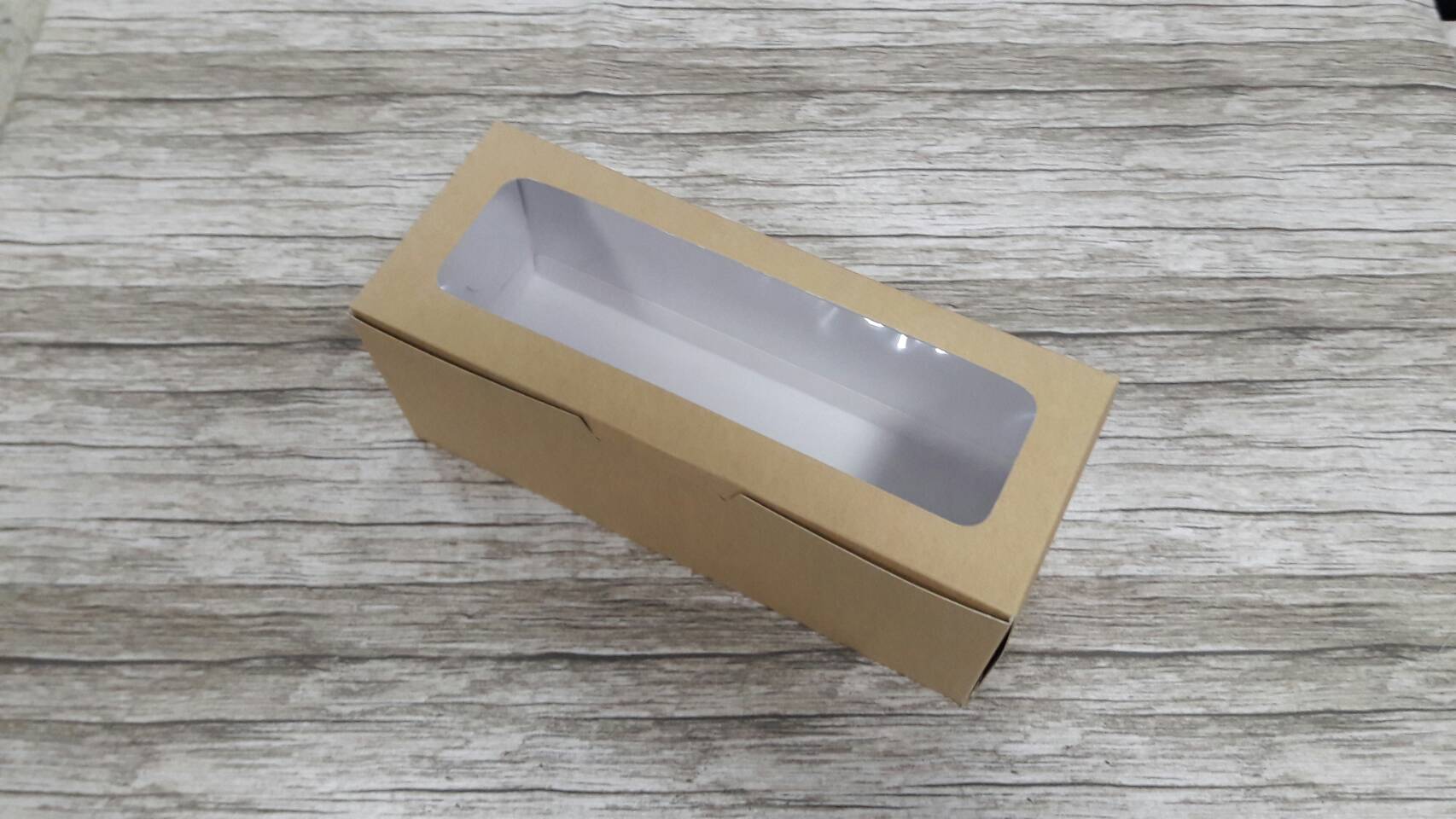 กล่องเค้กโรล กล่องแยมโรล กล่องคัพเค้ก กล่องเค้ก กล่องขนม ขนาด 10.0 x 26.0 x สูง 10.5 ซม.สีคราฟท์น้ำตาลอ่อน ราคา 305 บาท/ 20 ใบ