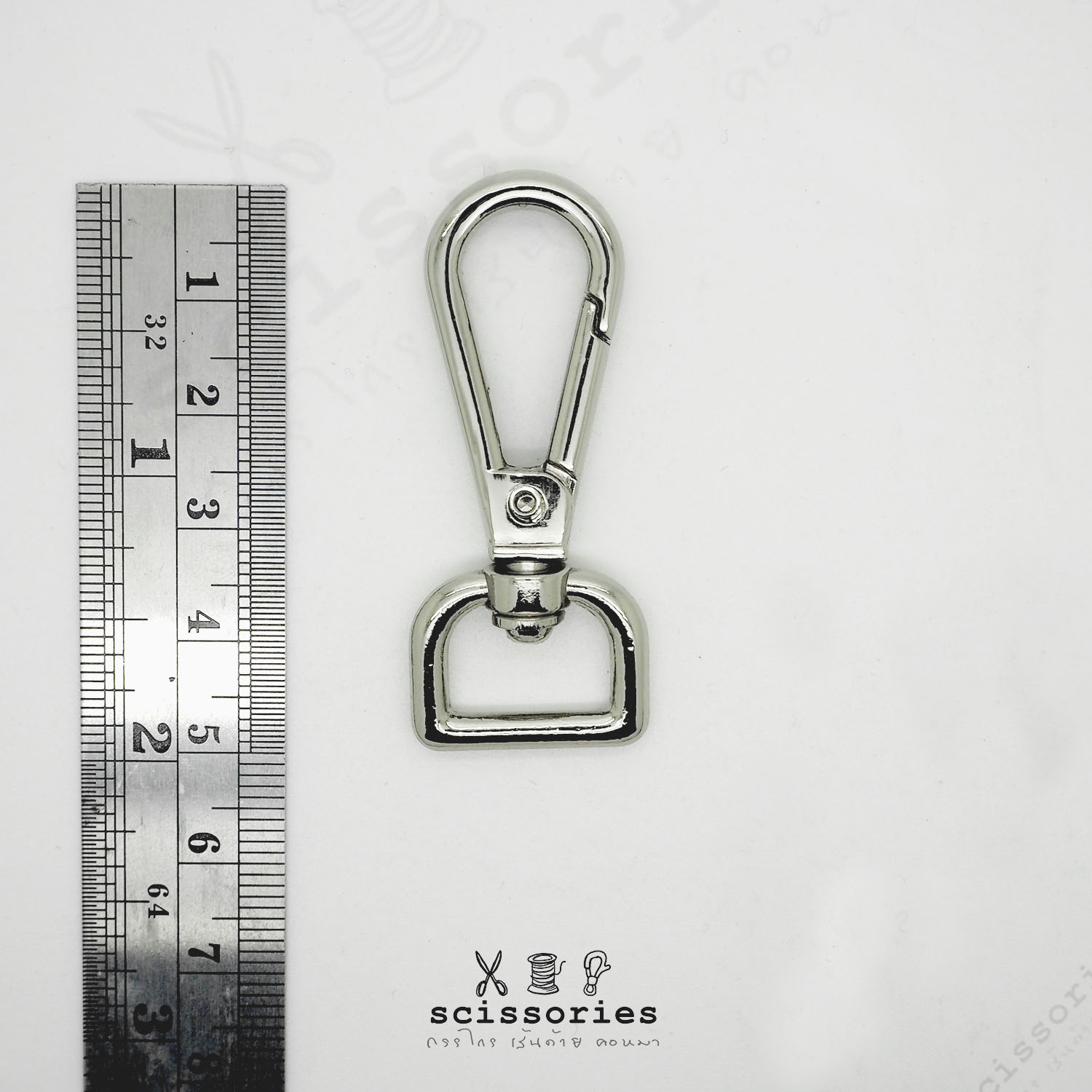 คอหมาฐานกว้าง 1.4cm สีเงิน 2 ตัว