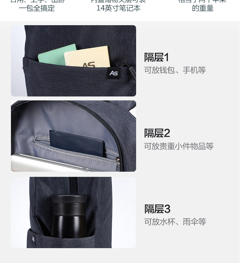 AspenSport Backpack Laptop กระเป๋าสะพายหลัง กระเป๋าโน๊ตบุ๊ค 14-16 นิ้ว รุ่น AS-B83 สีเหลีอง