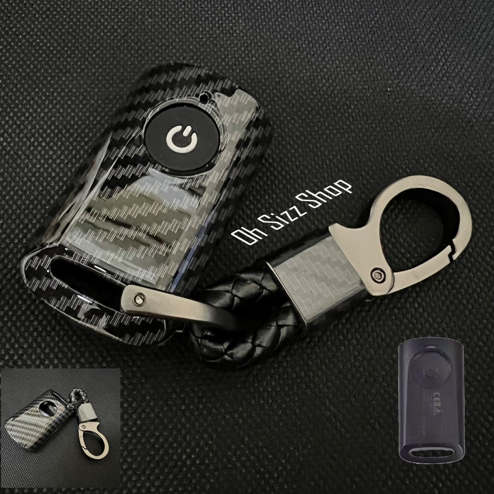 เคสรีโมทรถมอเตอร์ไซต์ Yamaha XMAX 2022 ลายเคฟล่า (ABS Key Cover Silicone Push button Guard) ABS Yamaha Carbon Fiber