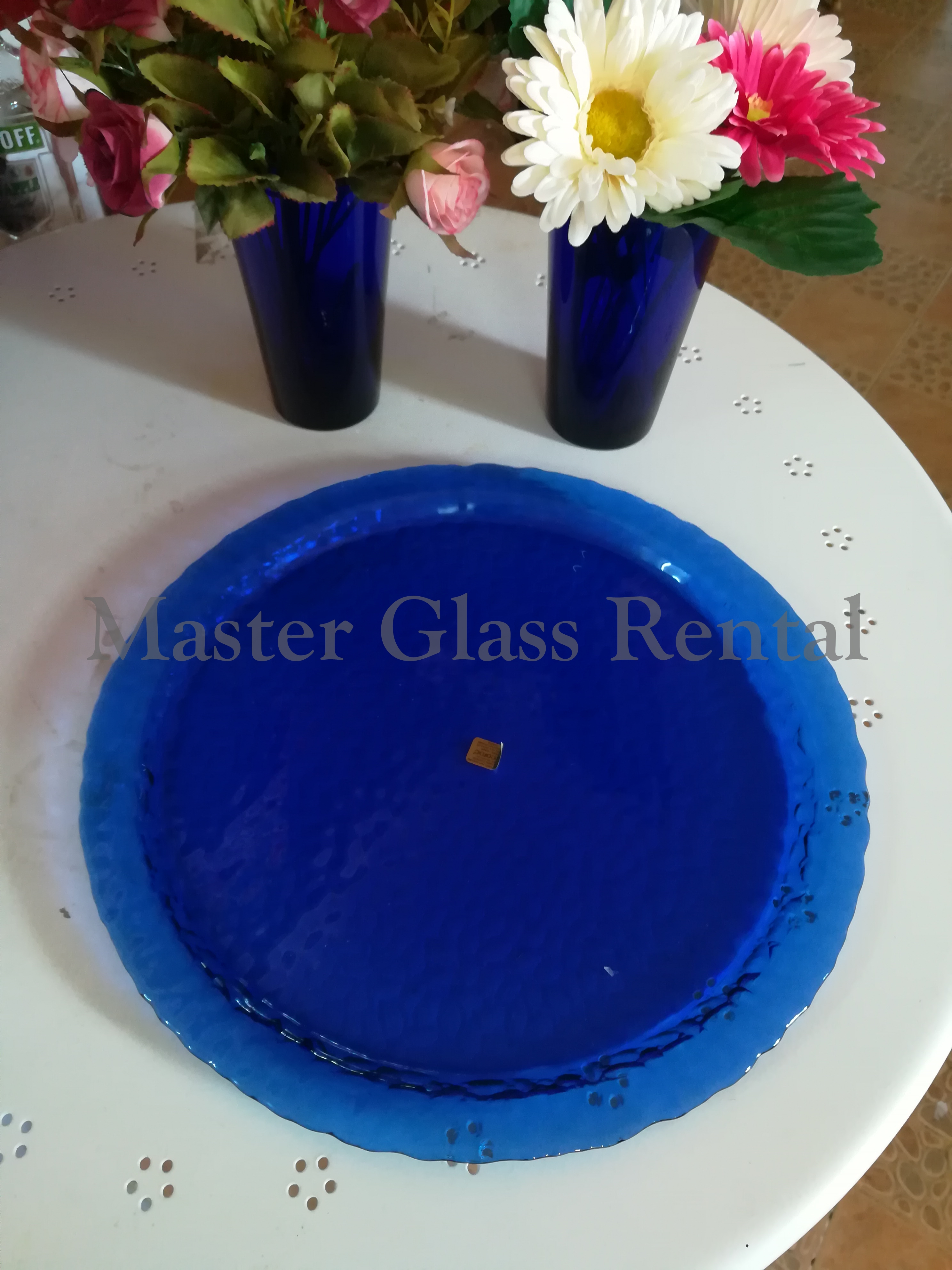 แก้วเช่าจากฝรั่งเศษ จานใส่พาย พิซซ่า ขนมเค้ก ขนาด 33 cm