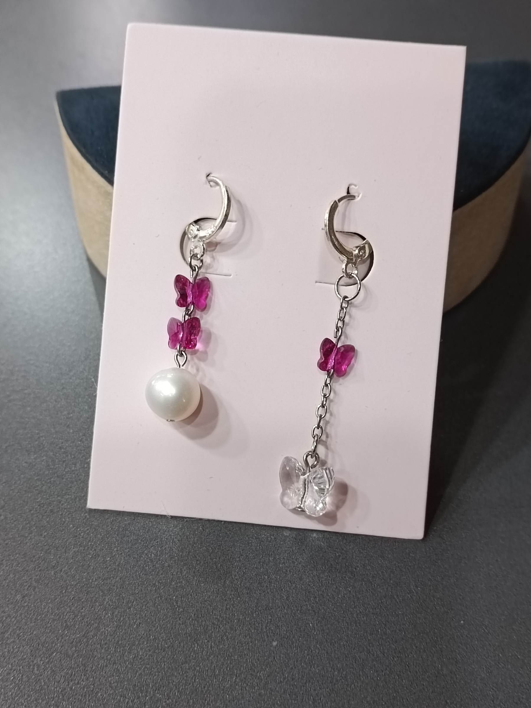 ต่างหูเงินแท้ 92.5 ประดับButterfly Crystal Sterling Silver Earring