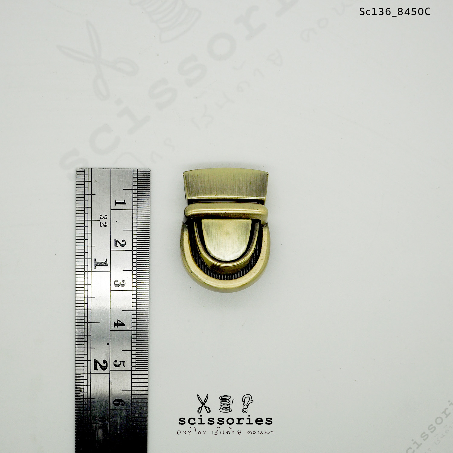 ตัวล็อคกระเป๋า 1ตัว สีเหลืองขัด