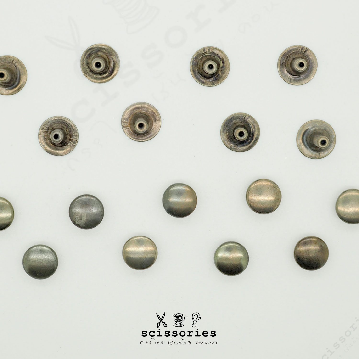 หมุดย้ำ 7MM สีเหลืองดำ1หน้า/20ตัว