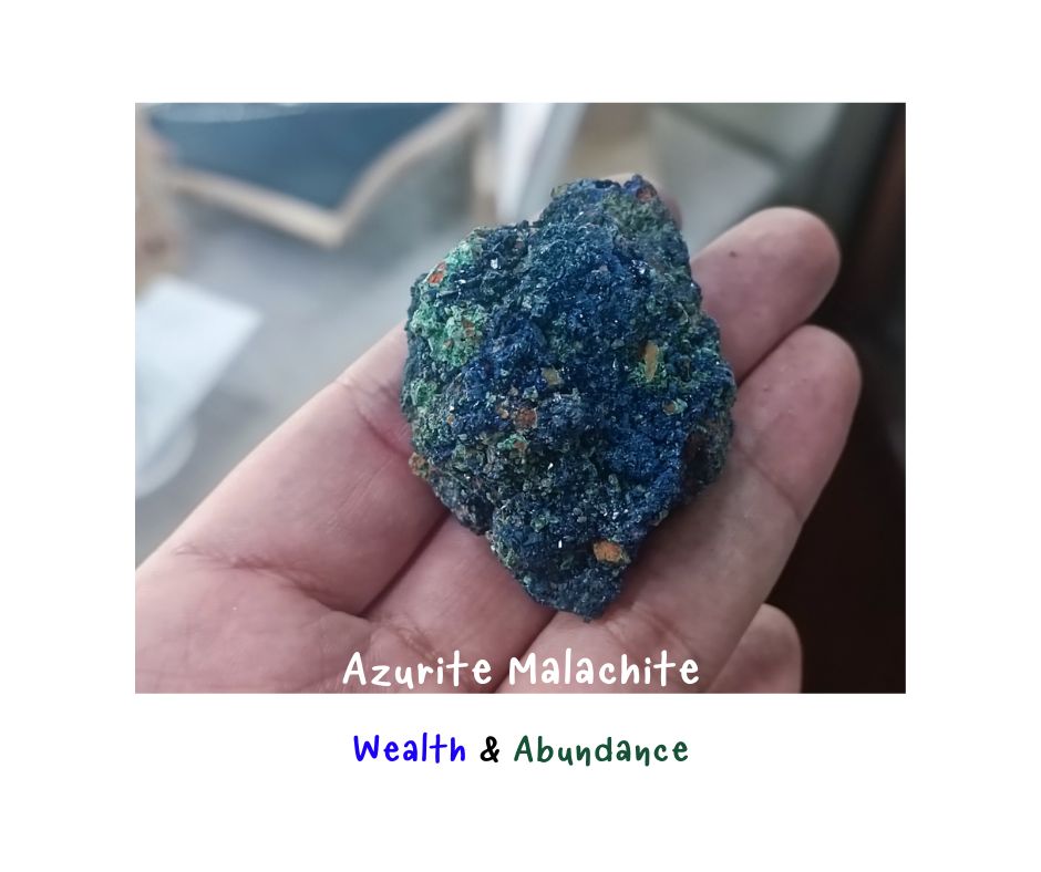 Reiki Crystal Healing หินคริสตัลดิบ สำหรับปรับฮวงจุ้ย "Azurite Malachite" เสริมพลังงงานเปิดรับทรัพย์ รับโชค