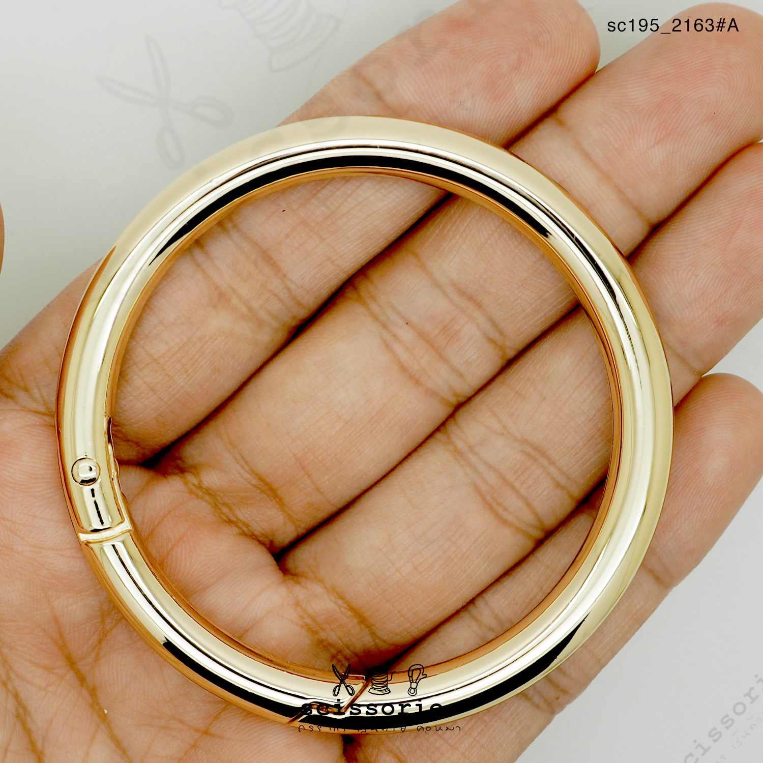 ห่วงกลมขนาด 2 นิ้ว ง้างได้ สีทอง/2ตัว