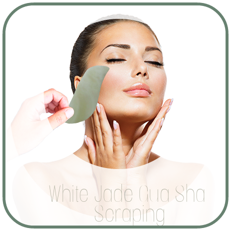 กัวซาแผ่นหยกขาวชนิดบางสำหรับผิวแพ้ง่าย (White Jade Scraping Facial Massage)