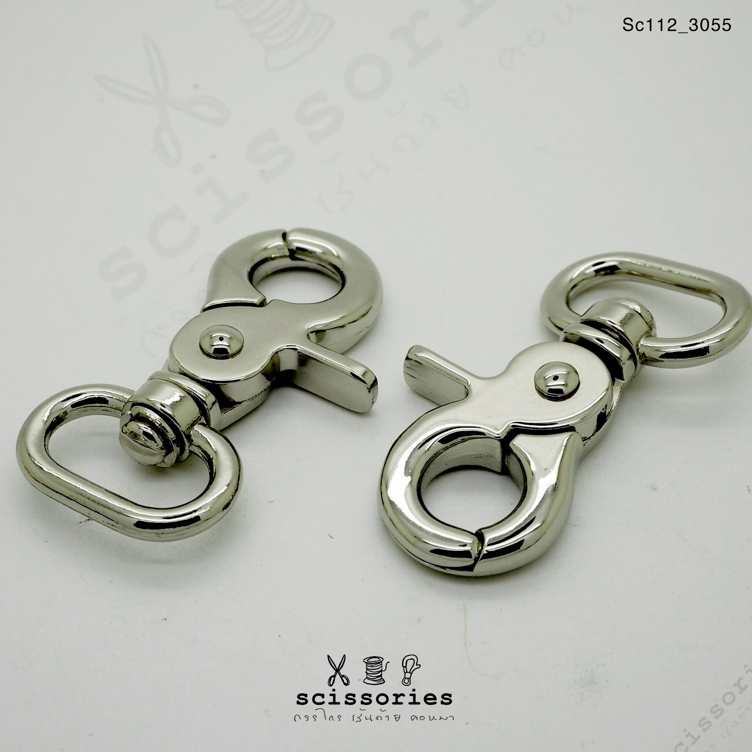 คอหมาเกี่ยว 2 cm. สีเงิน silverจำนวน 2 ตัว