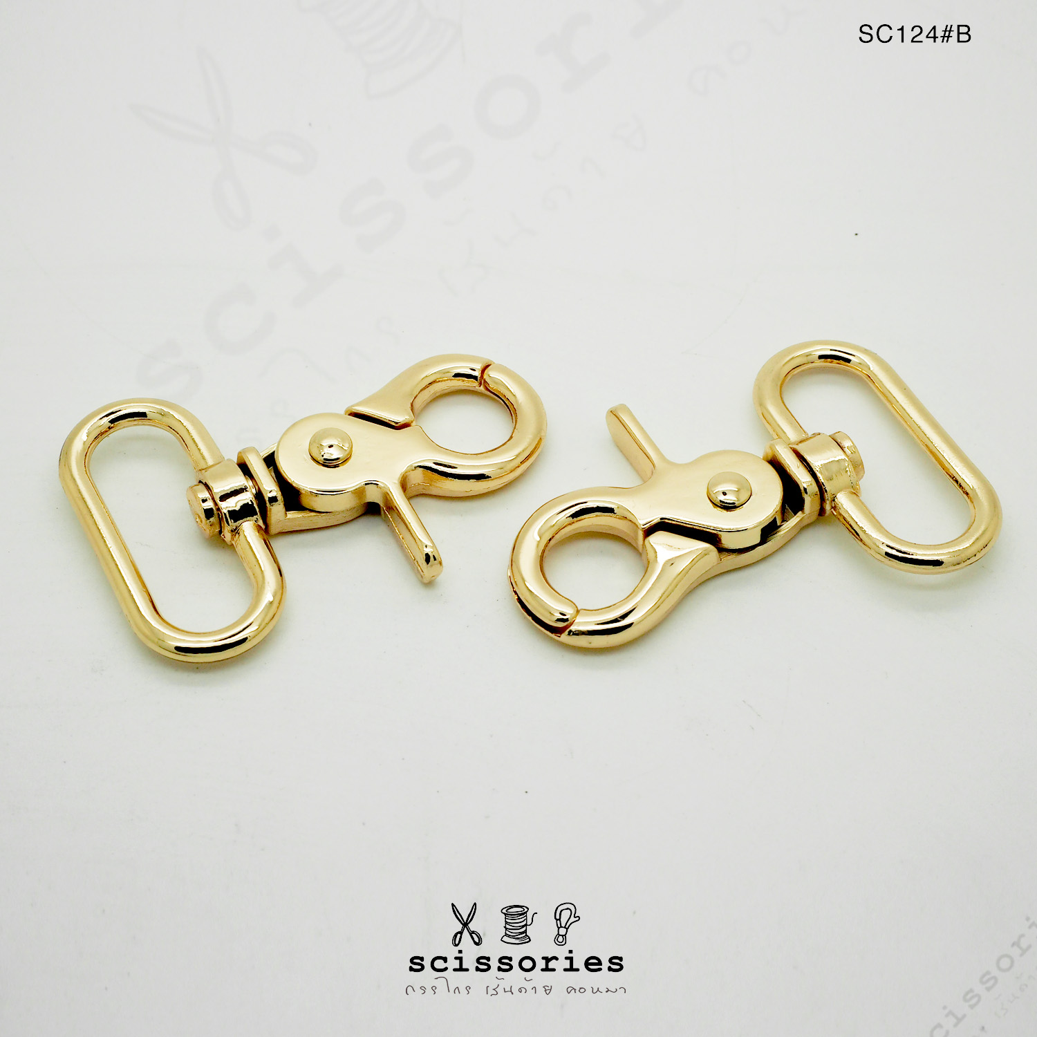 คอหมาเกี่ยว 1.5 นิ้ว เกรดธรรมดา สีทอง/2ตัว