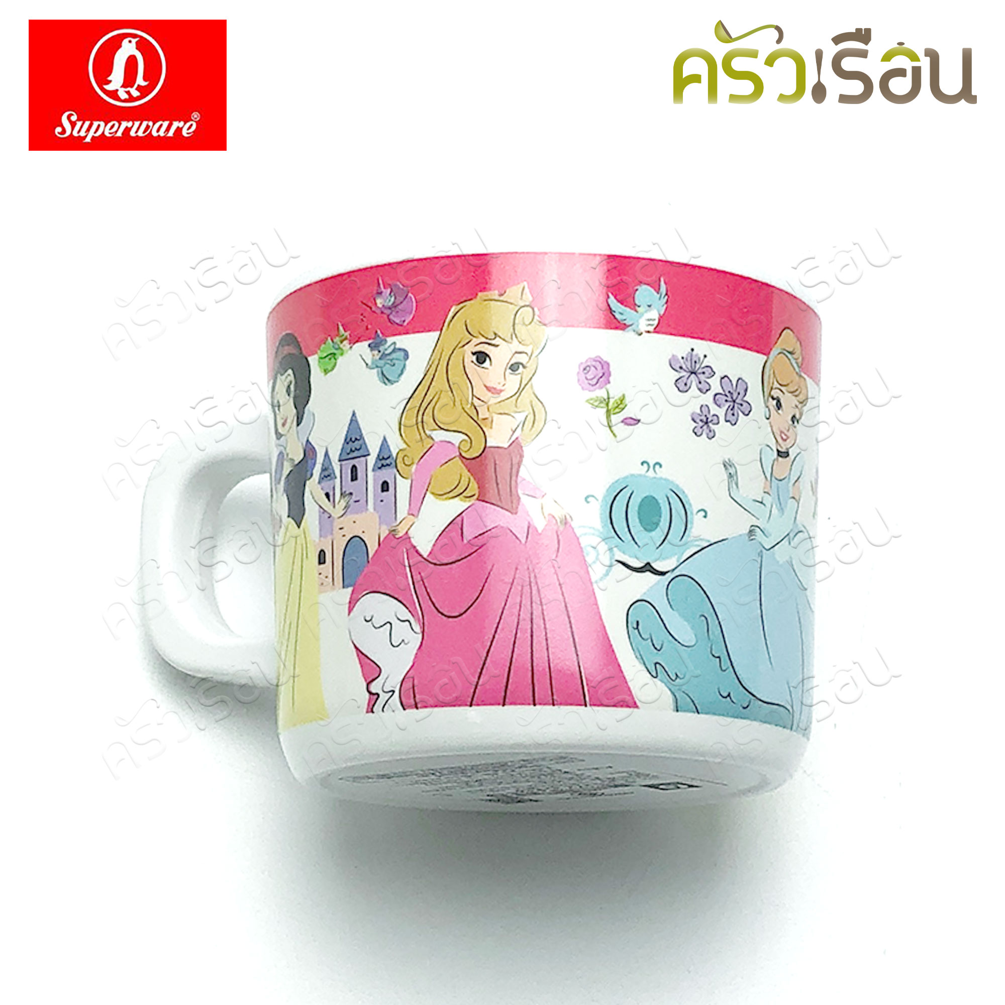 Superware ลาย Heart of Princess เจ้าหญิง Disney [ ราคาต่อชิ้น ] จาน หรือ ชาม หรือ ช้อนส้อม หรือ แก้วน้ำ เมลามีน