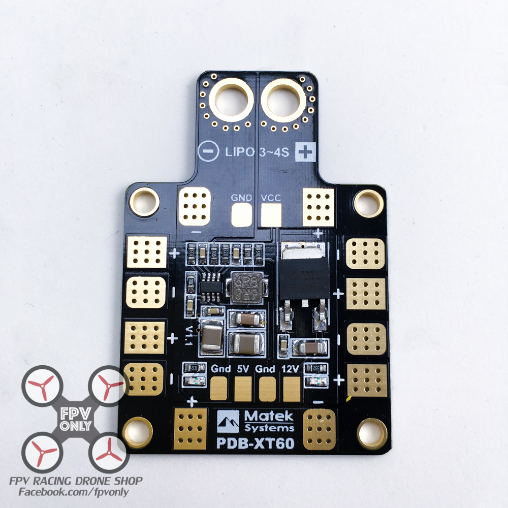 Matek Systems PDB XT60 W/ BEC 5V & 12V 2oz บอร์ดรวมไฟ FPV Racing Drone
