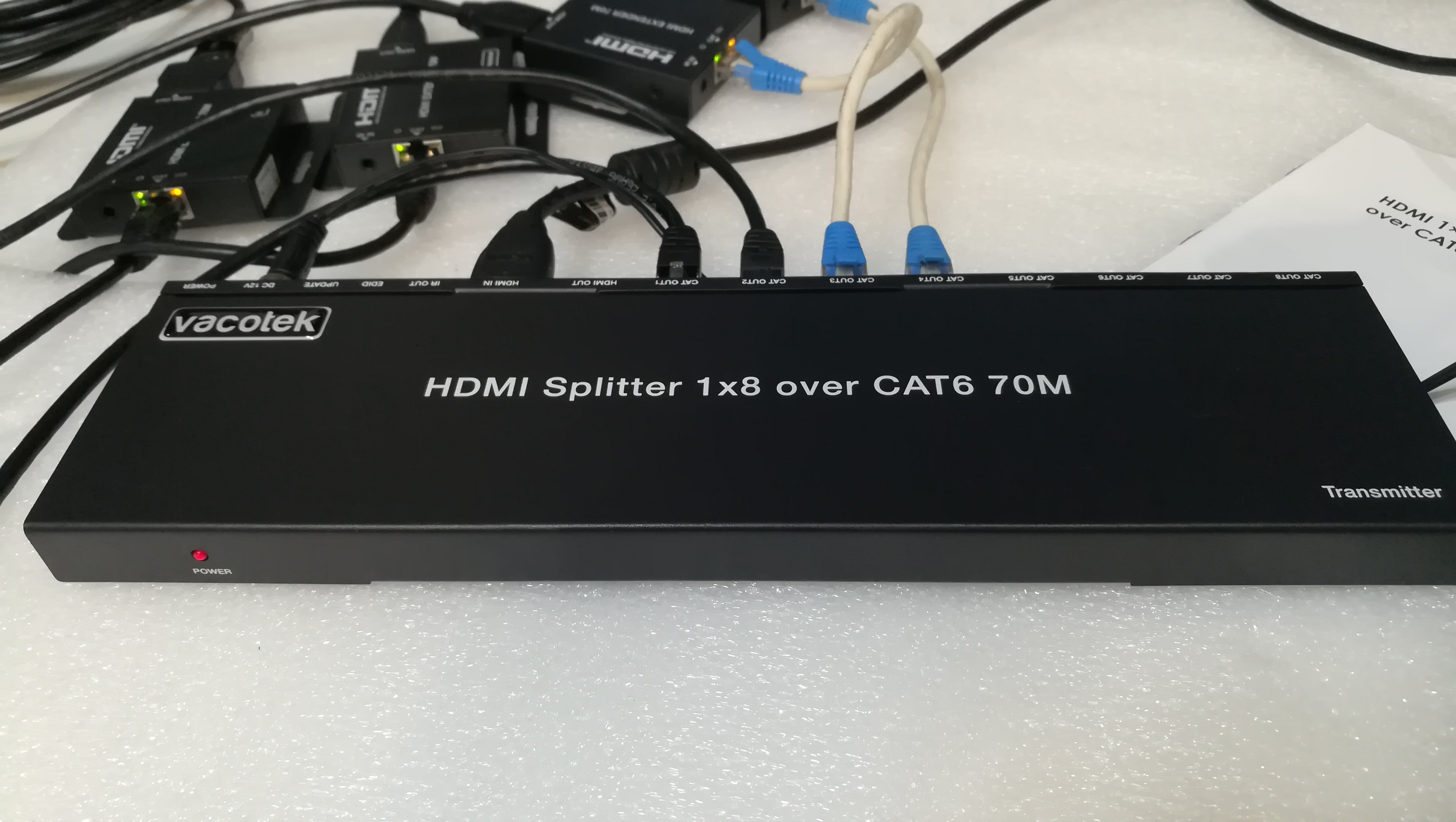 VACOTEK H-SPX1870C 1X8 UHD HDMI Splitter Extender with 8 Receiver 70m