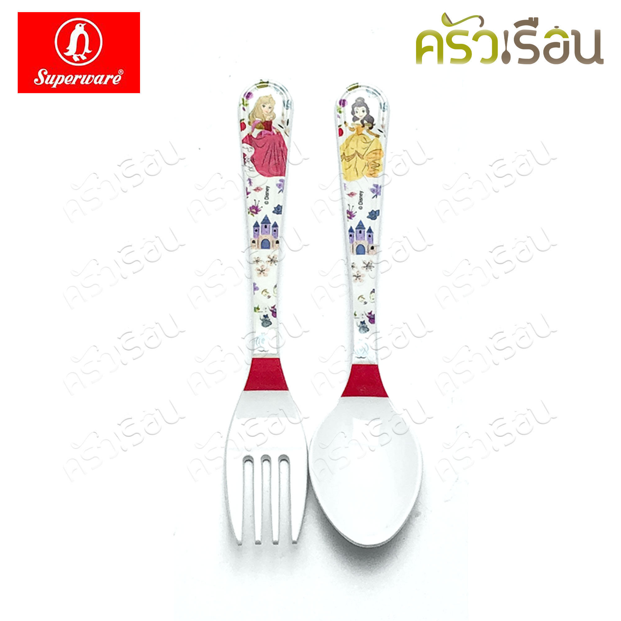 Superware ลาย Heart of Princess เจ้าหญิง Disney [ ราคาต่อชิ้น ] จาน หรือ ชาม หรือ ช้อนส้อม หรือ แก้วน้ำ เมลามีน