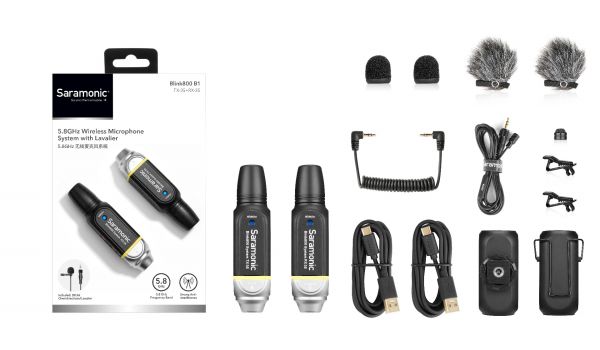 Saramonic Blink800 B1 ไมโครโฟนไร้สาย คลื่น 5.8 GHz (1ตัวรับ1ตัวส่ง)