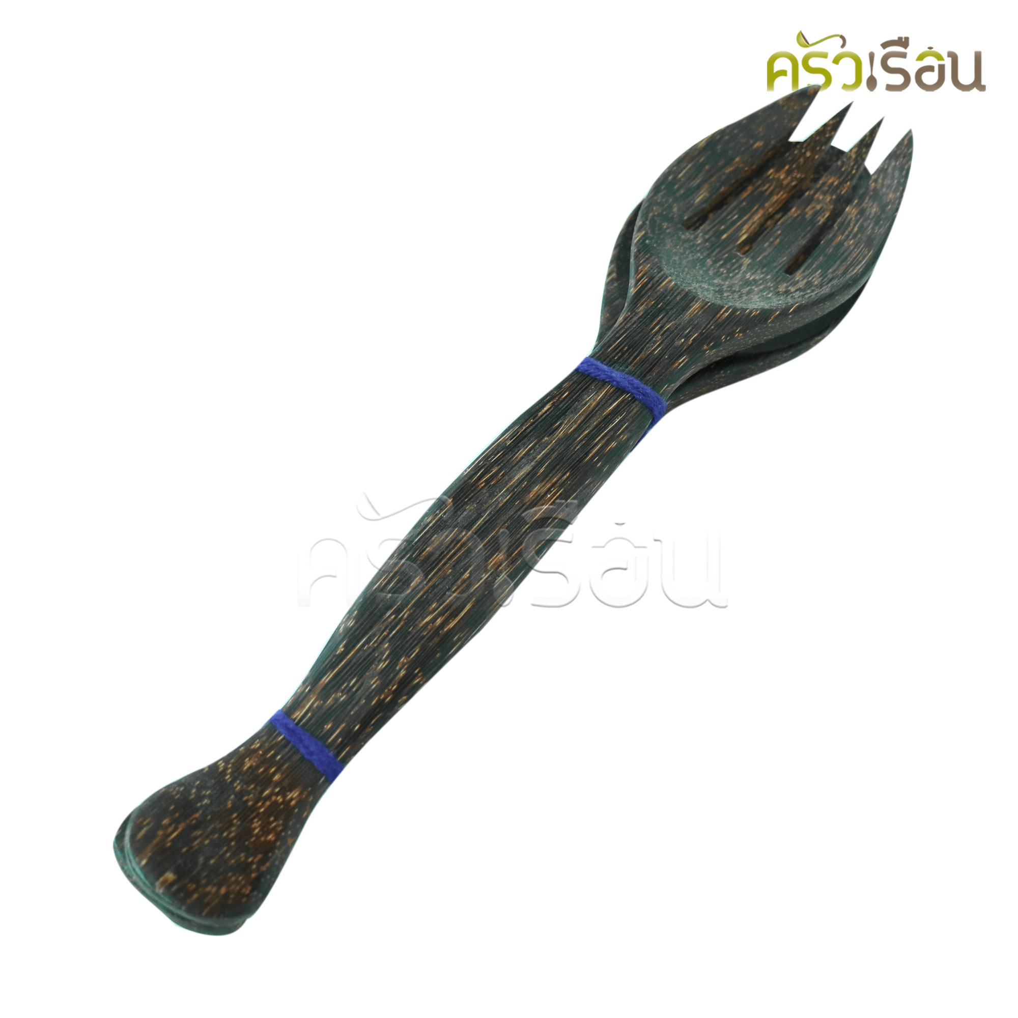 CMG ช้อนส้อม คลุกสลัด ทรงหางปลา (ไม้ฉำฉ่า) 11 นิ้ว ช้อน+ส้อม ช้อนส้อมสลัด