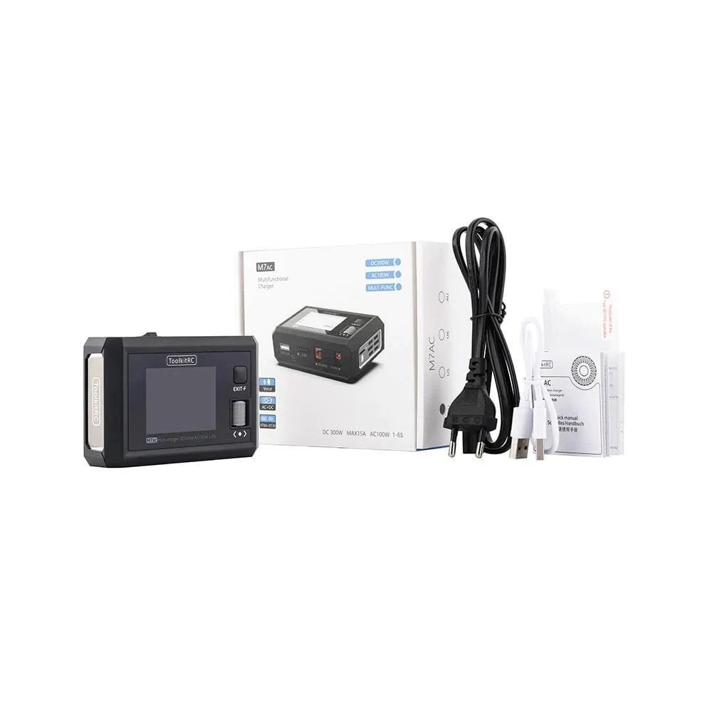 ToolKitRC M7AC M7 AC 200W 15A 2-6S DC Smart Charger with XT60 & XT30 Plug เครื่องชาร์จแบตเตอรี่ LiPo LiHV LiFe Lion