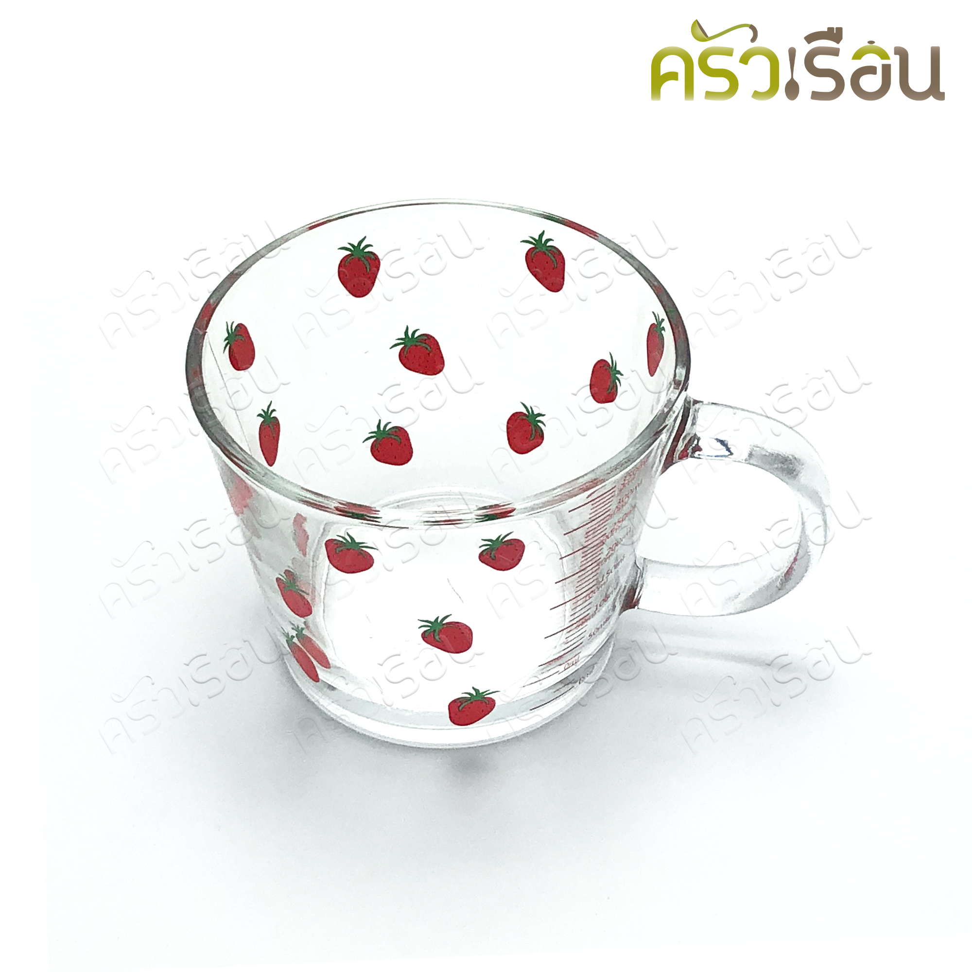 FOFO แก้วตวง ใส พิมพ์ลายสตอเบอรี่ 350 ml. 10.3 x 13.8 x 8.1 ซม. GB1350-6