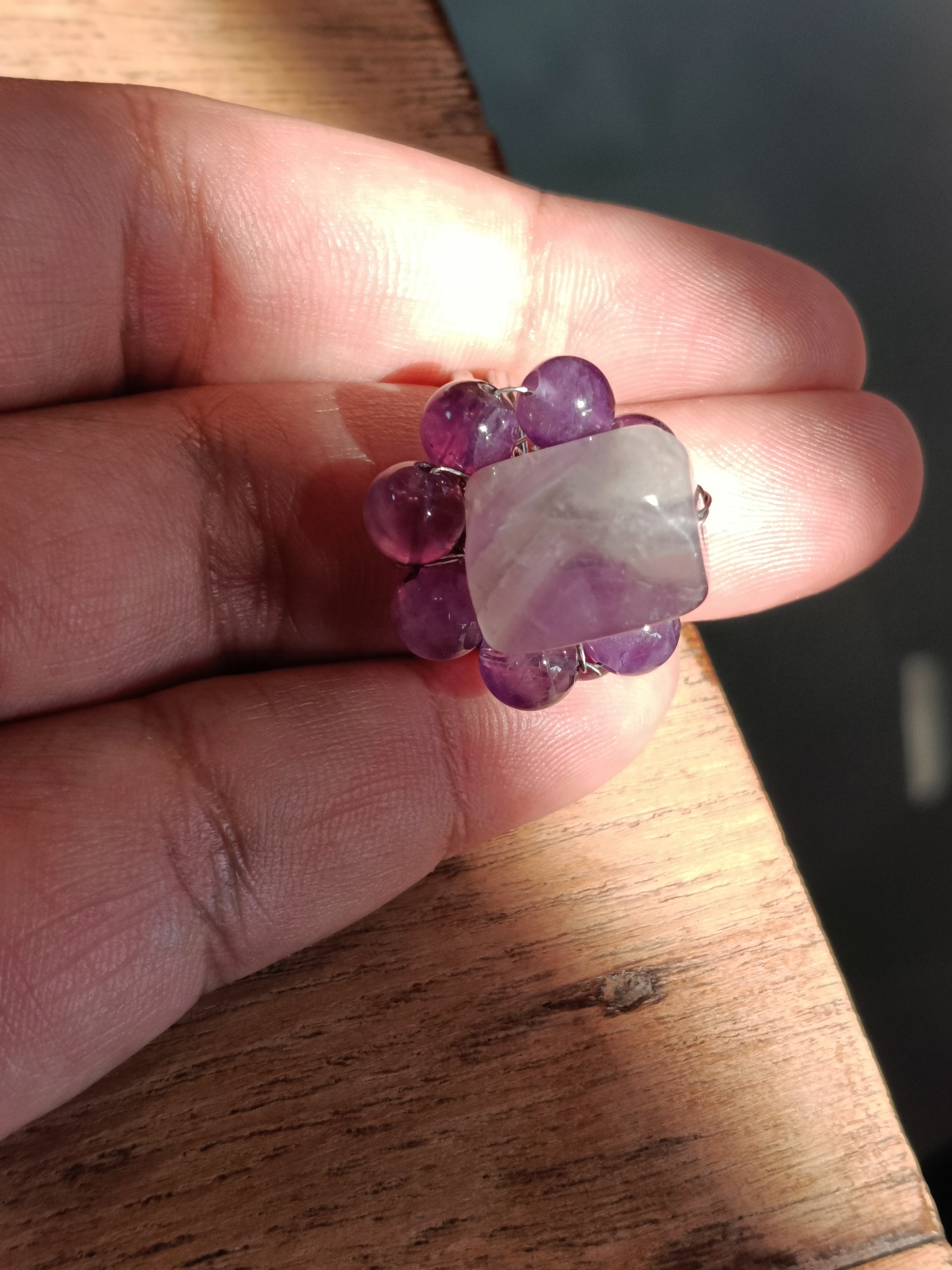 "Little Vivian" Amethyst Wire Wrapped Ring แหวนหินแท้ อเมทิสต์ (Positive Energy , Success , Reduce Stress)