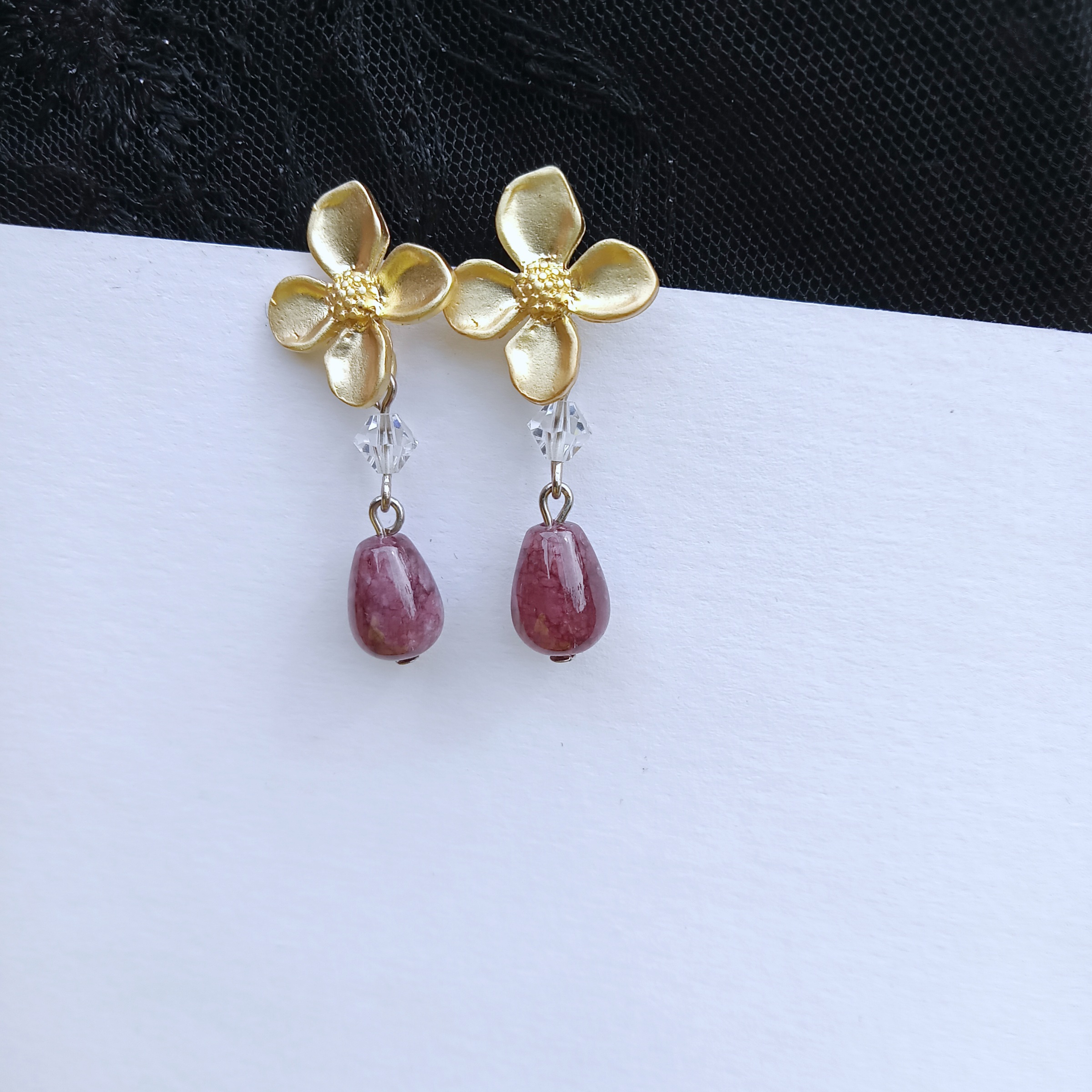 Lepidolite Earring ต่างหูเลปิโดไลต์ (Emotional Healer)