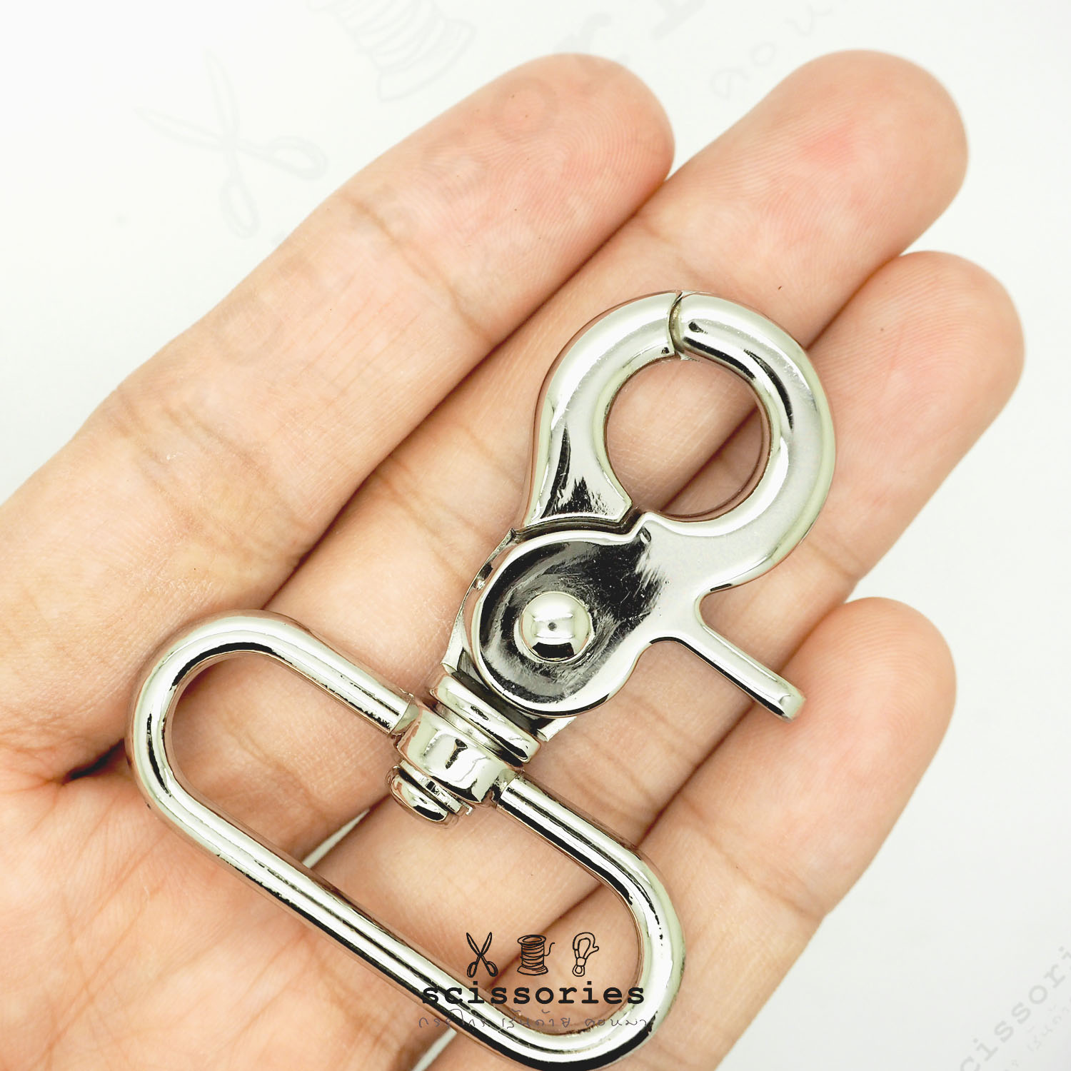 คอหมา 1.5" สีเงิน/2 ตัว