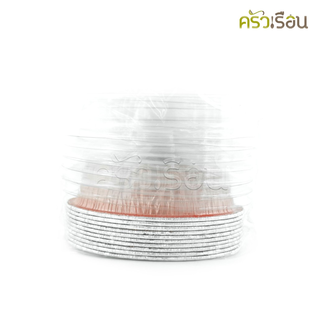 SS 6003 ถาดฟอยล์วงรี สีทองแดง Rose Gold + ฝา 10 ชุด ความจุ 90 ml. ขนาด 65 x 102 x 28 มม. S&S