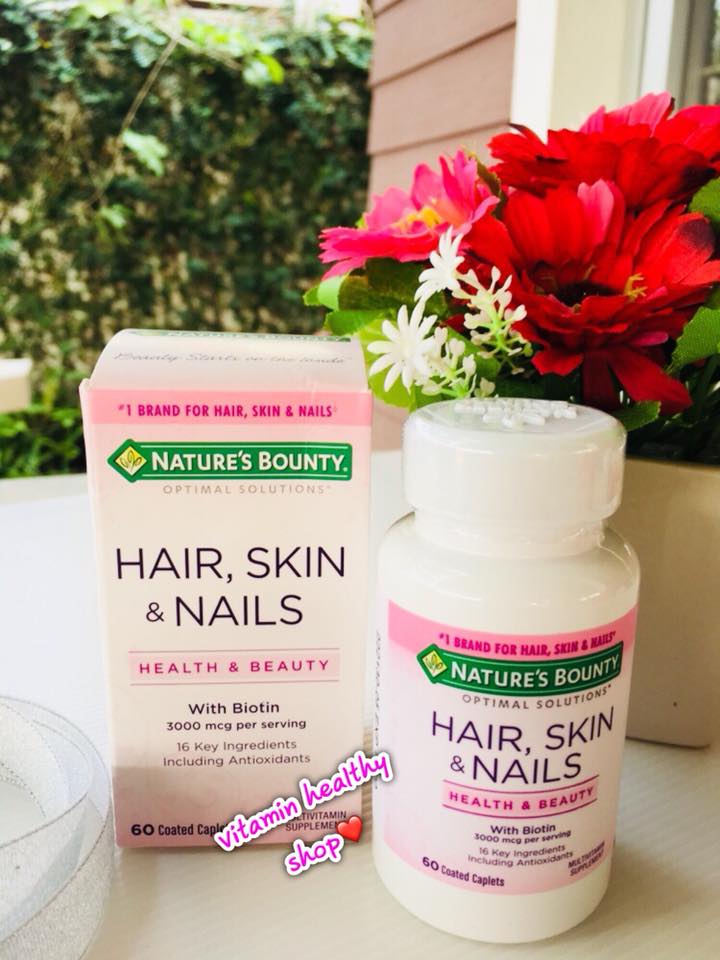 Nature's Bounty Hair Skin and Nails 60 เม็ด วิตามินบำรุงผมดกหนา ผิวกระจ่างใส เล็บสวย