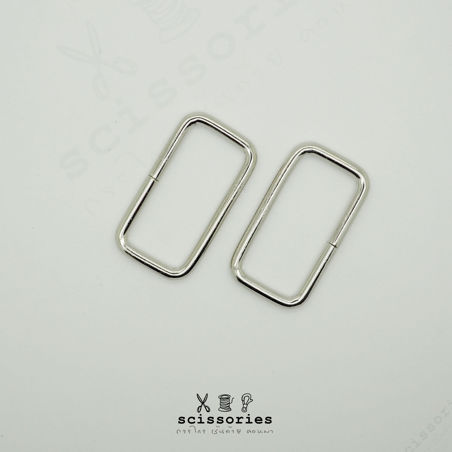 สี่เหลี่ยม 1.2 in สีเงิน/2ตัว