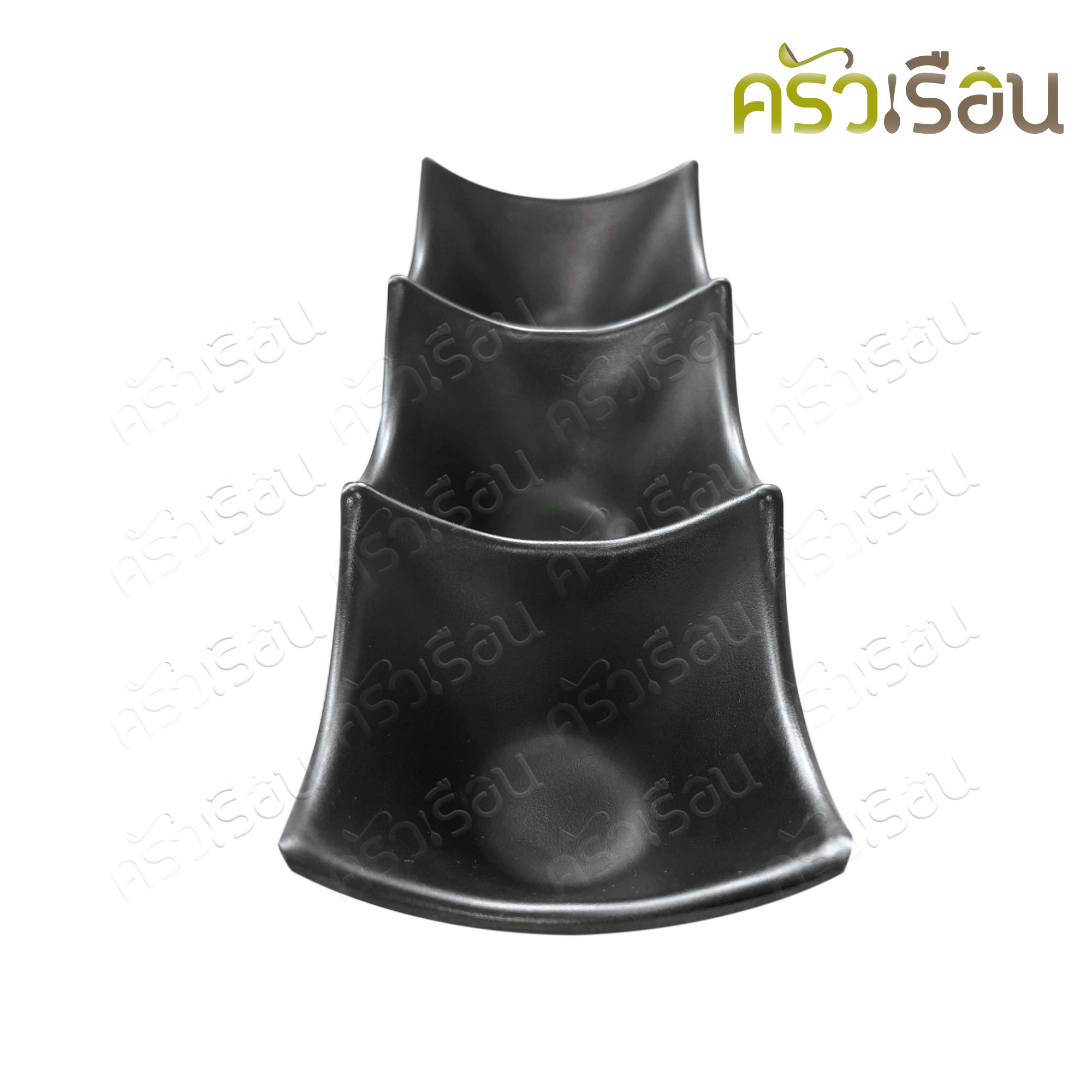 Phoenix Melamine sauce cup, 3-compartment, black, 19 x 6.6 x 4.2 cm. F153575