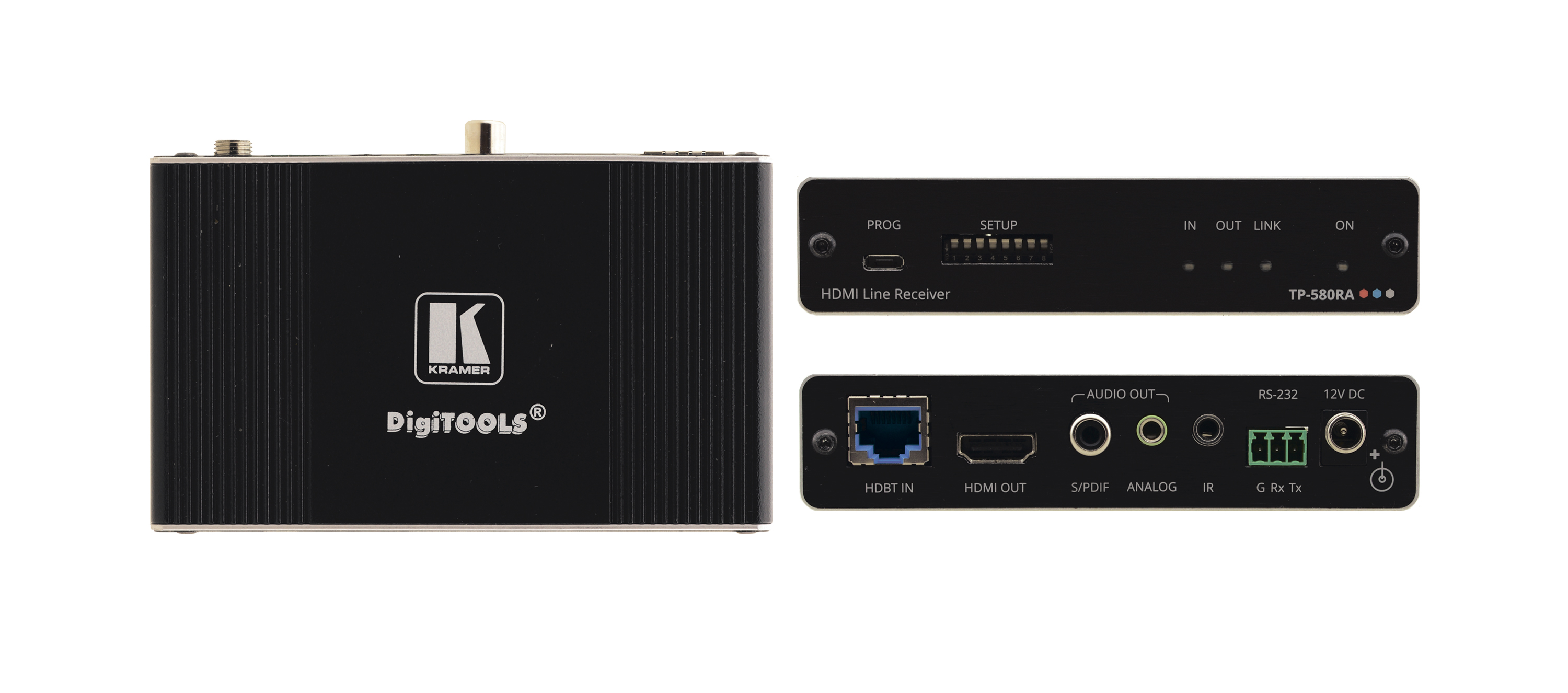 Kramer TP-580RA 4K60 4:2:0 HDMI Receiver with RS–232, IR & Stereo Audio De–embedding over Long–Reach HDBaseT